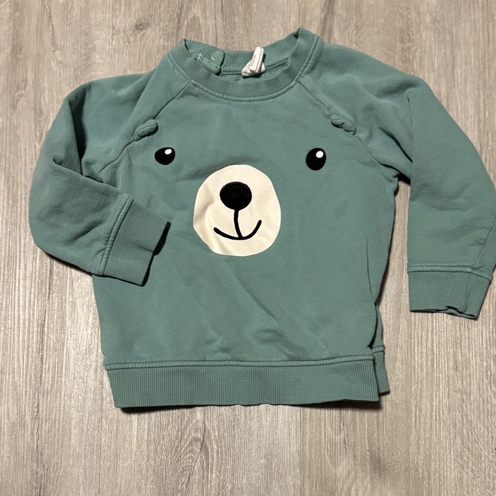 H&M Teal‎ Bear Face Kids Sweatshirt